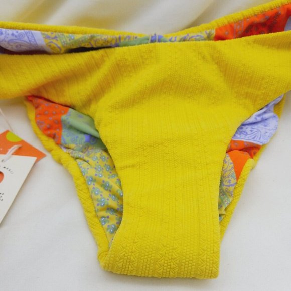 Maaji Women's Standard Bikini Bottoms, Saturn Yellow Journey XL Yellow NWT - Picture 6 of 9
